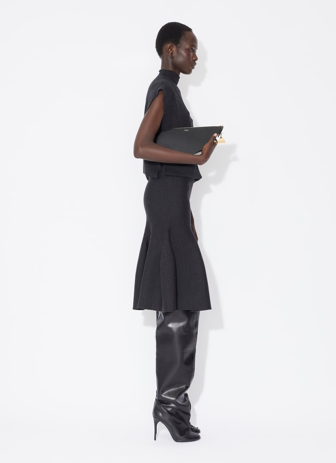SQUARE KNIT BODY ALAÏA BLACK SQUARE KNIT BODY